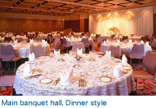 Main banquet hall, Dinner style