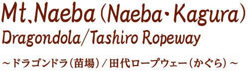 Mt.Naeba(Naeba Kagura) Dragondola/Tashiro Ropeway