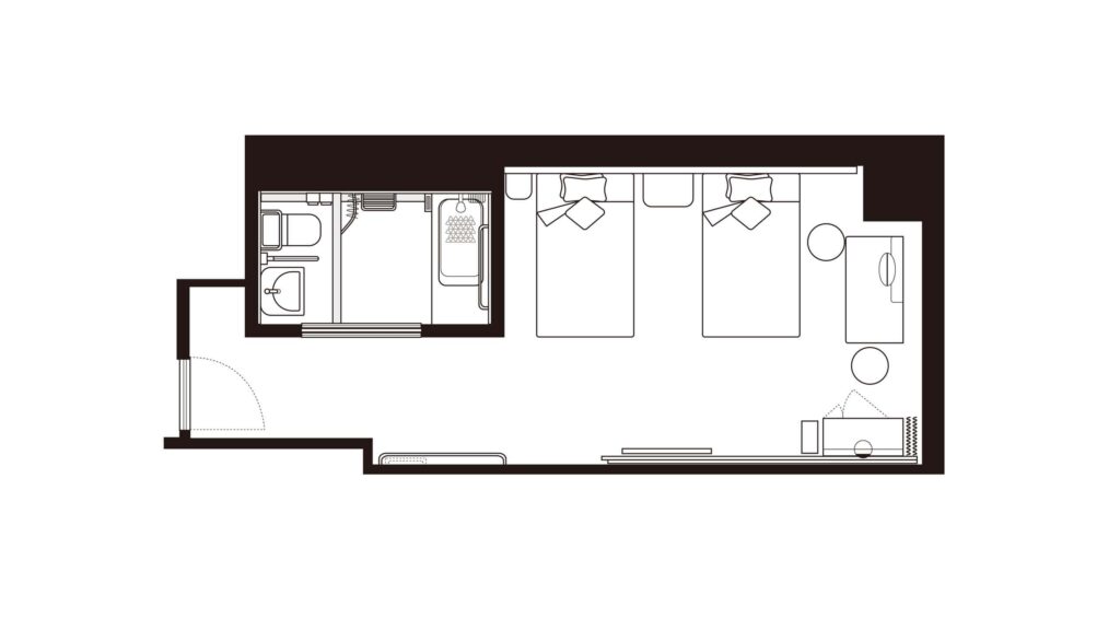 Universal Twin room floor plan