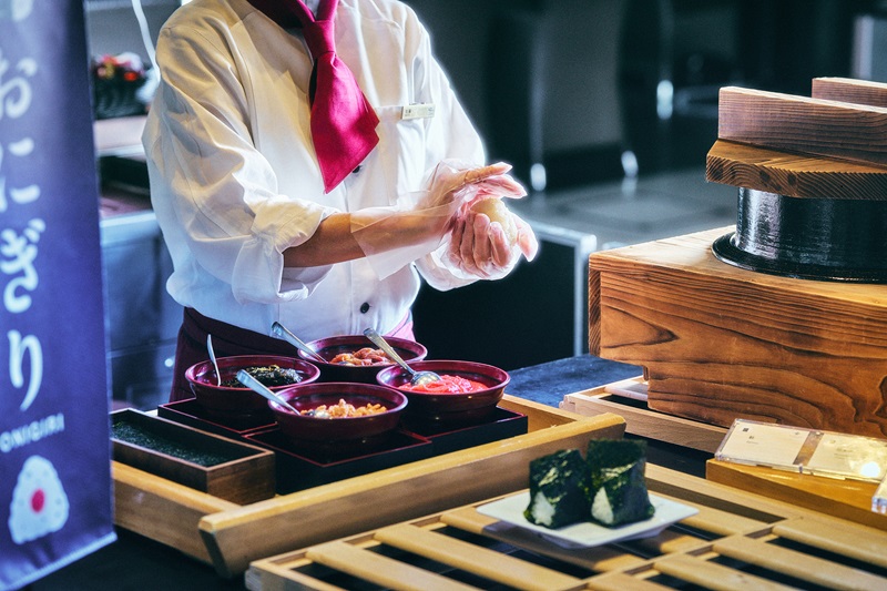 Freshly made rice balls prepared right in front of you (choose your favorite filling).