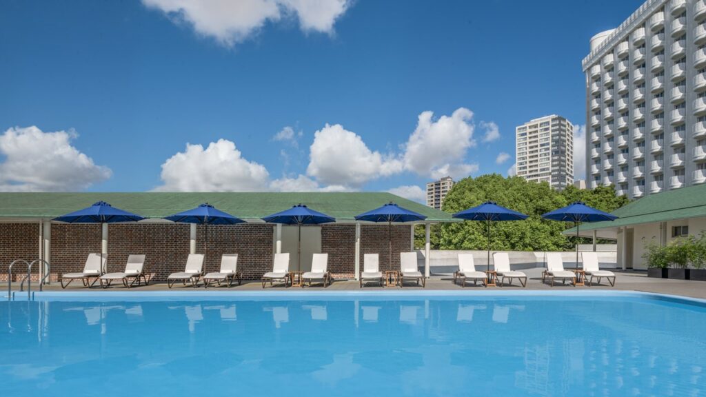relaxing summer time at the pool 