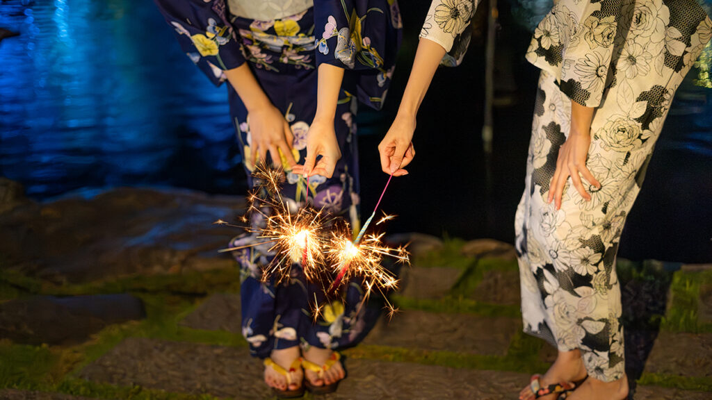 enjoying sparklers