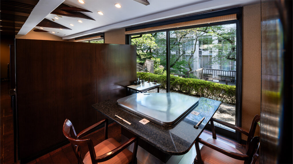 inside a Teppanyaki restaurant