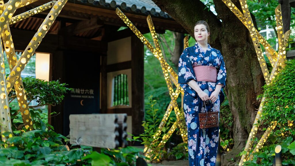 a woman wearing a Japanese summer outfit