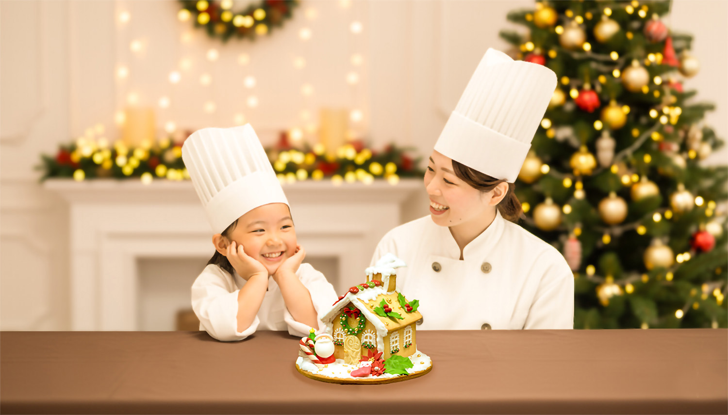 a child baking a Christmas cake